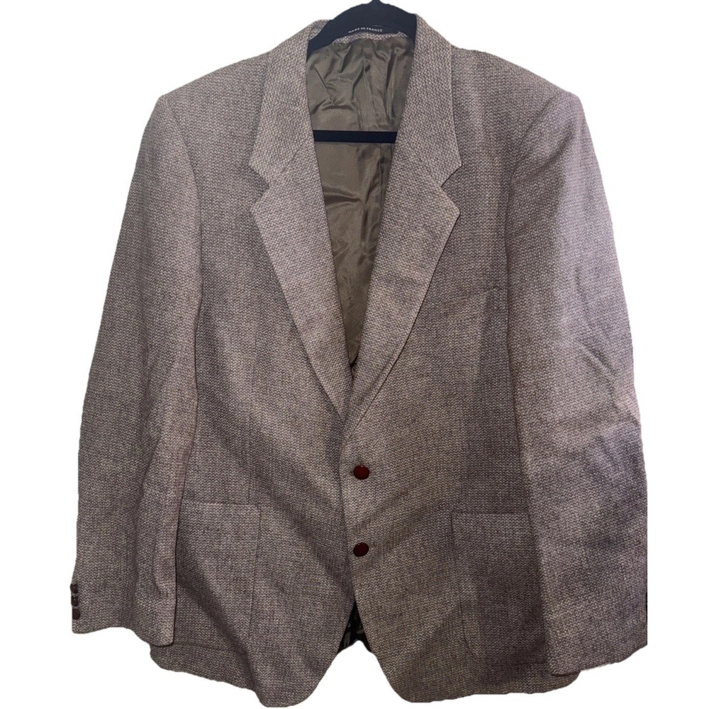 Vintage Yves Saint Laurent 100% Wool Men's Tweed blazer Made In France 44R